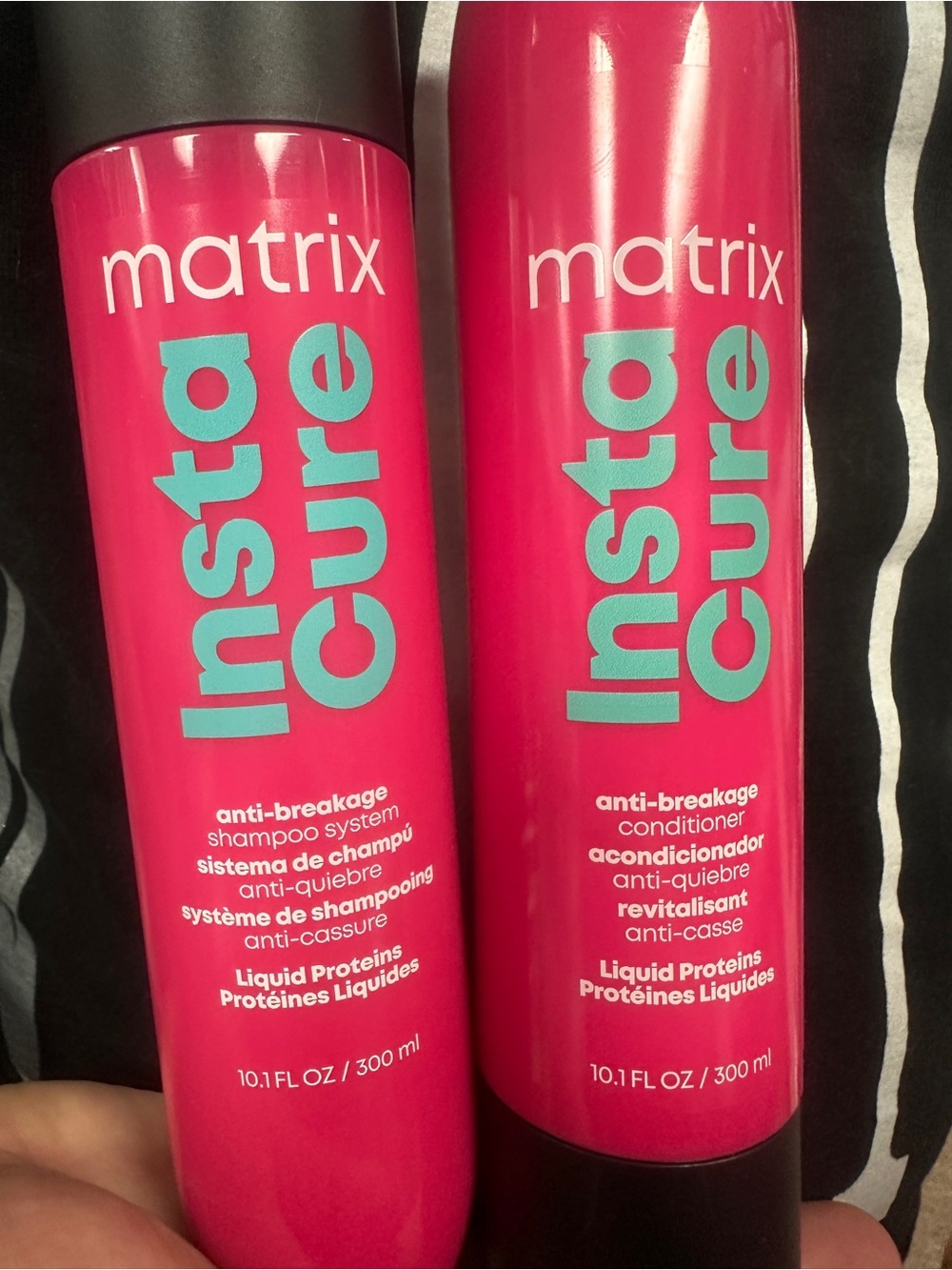 Matix Insta Cure Body Wash Bottles - Bright Pink with Teal Logo
